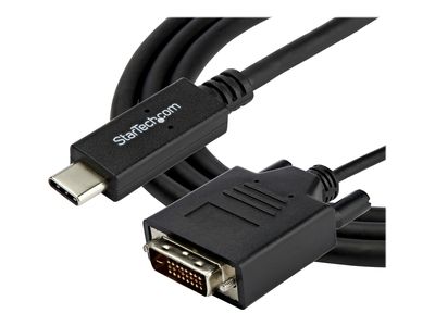 StarTech.com 3.3 ft / 1 m USB-C to DVI Cable - USB Type-C Video Adapter Cable - 1920 x 1200 - Black (CDP2DVIMM1MB) - external video adapter_2
