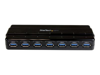 StarTech.com 7 Port USB 3.0 SuperSpeed Hub - USB 3 Hub Netzteil / Stromanschluss und Kabel - Schwarz - Hub - 7 Anschlüsse_4