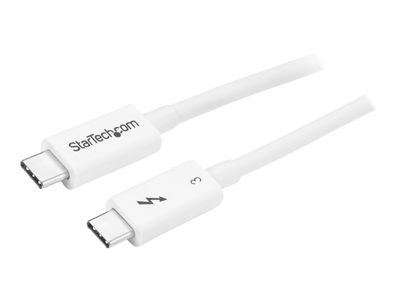 StarTech.com 40Gbps Thunderbolt 3 Cable - 1.6ft/0.5m - White - 5k 60Hz/4k 60Hz - Certified TB3 USB-C Charger Cord w/ 100W Power Delivery (TBLT34MM50CW) - Thunderbolt cable - 50 cm_thumb