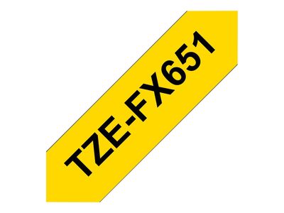Brother  flexible tape TZEFX651 - 24 mm - Black on yellow_1