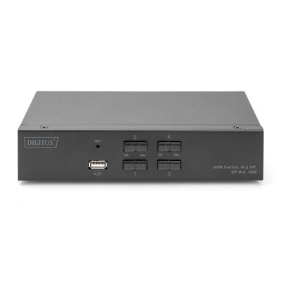 DIGITUS - KVM-Switch - DP, DP-Ausgang, USB - 4 Anschlüsse - an Rack montierbar_2