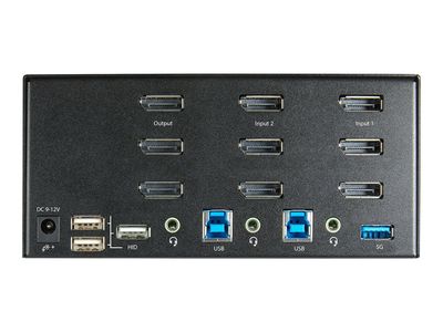 StarTech.com 2 Port DisplayPort KVM Switch - 4K 60 Hz UHD HDR - DP 1.2 KVM Umschalter mit USB 3.0 Hub mit 2 Anschlüssen (5 Gbit/s) und 4x USB 2.0 HID Anschlüssen, Audio - Hotkey - TAA (SV231TDPU34K) - KVM-/Audio-Switch - 2 Anschlüsse - TAA-konform_3