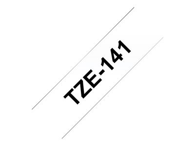 Brother TZe141 - 18 mm - Schwarz auf Transparent_1