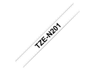 Brother non-laminated tape P-Touch TZe-N201 - 3.5mm x 8m - Black on White_thumb