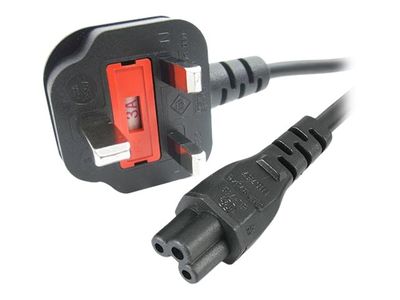 StarTech.com 2m Laptop Power Cord 3 Slot for UK BS1363 to C5 Clover Leaf - power cable - 2 m_thumb