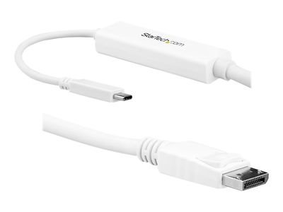 StarTech.com 9.8ft/3m USB C to DisplayPort 1.2 Cable 4K 60Hz - USB Type-C to DP Video Adapter Monitor Cable HBR2 - TB3 Compatible - White - external video adapter - STM32F072CBU6 - white_3