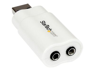 StarTech.com USB Audio Adapter - USB auf Soundkarte in weiß - Soundcard mit USB (Stecker) und 2x 3,5mm Klinke extern - Soundkarte_2