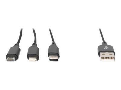 DIGITUS Lightning cable - USB/Micro-USB Type B/Lightning/USB-C - 1 m_3