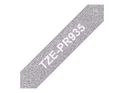 Brother Laminated Tape P-Touch TZEPR935 - 12 mm x 8 m - White on Premium Silver_3
