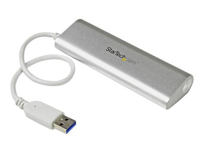 StarTech.com 4 Port kompakter USB 3.0 Hub mit eingebautem Kabel - Aluminium USB Hub - Silber - Hub - 4 Anschlüsse_3