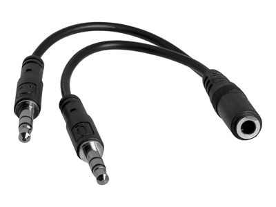 StarTech.com 3,5mm Audio Klinke Y Kabel - Headset Splitter - Adapter - 1 x 3,5mm 4 Position Buchse 2 x 3,5mm 3 Position Stecker - Schwarz - Headset-Splitter_thumb