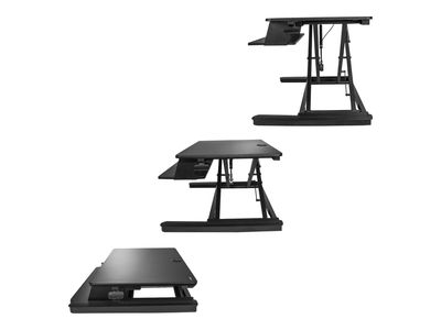 StarTech.com Sitz-Steh Schreibtischaufsatz mit Tastaturablagefach - Oberfläche 89 x 53 cm - Ergonomischer Höhenverstellbarer Stehpult/Steharbeitsplatz - Platz für 2 Monitore - vormontiert (ARMSTSLG) - stehender Tischwandler - rechteckig - Schwarz_4