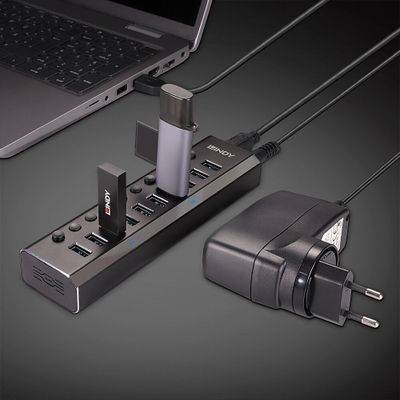 Lindy 43370 Schnittstellen-Hub USB 3.2 Gen 1 (3.1 Gen 1) Type-B 5000 Mbit/s Schwarz_5