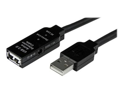 StarTech.com 25m aktives USB 2.0 Verlängerungskabel - St/Bu - USB Reapeater / Signalverstärker Kabel Stecker/Buchse - Schwarz - USB-Verlängerungskabel - USB zu USB - 25 m_1
