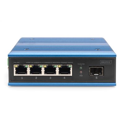 DIGITUS Industrial Ethernet Switch - 5 Ports - 4x Base-Tx (10/100) - 1x Base-Fx (100) SFP_1