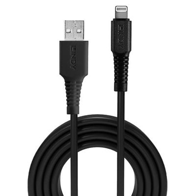 Kabel: Lindy Lightning Stecker - Lightning / USB Typ A - 1m - schwarz_thumb