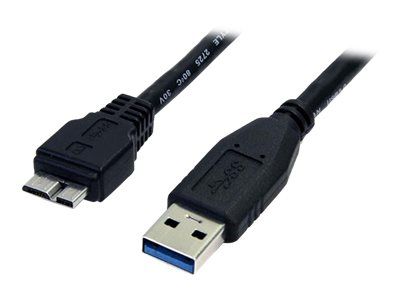 StarTech.com 0.5m (1.5ft) Black SuperSpeed USB 3.0 Cable A to Micro B - USB 3.0 Micro B Cable - 1x USB 3 A (M), 1x USB 3 Micro B (M) 50cm (USB3AUB50CMB) - USB cable - Micro-USB Type B to USB Type A - 50 cm_1