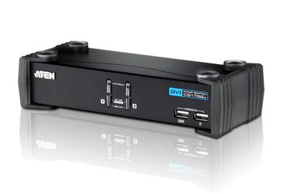ATEN 2-Port USB DVI KVM Switch with Audio & USB 2.0 Hub (KVM Cables included)_thumb