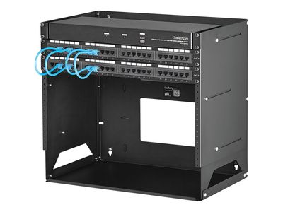 StarTech.com Wandmontage Server Rack mit Fachboden - 4HE - Anpassbar von 30,5 cm - 45,7cm - Rack (Wandbefestigung) - 8U_1