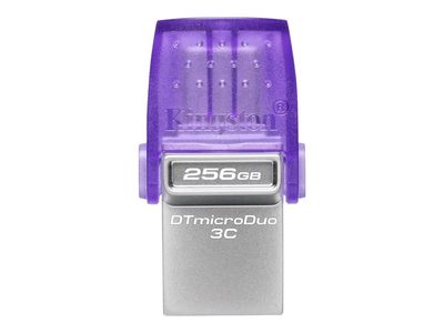 Kingston USB-Stick DataTraveler microDuo 3C - USB 3.2 Gen 1 (3.1 Gen 1) - 256 GB - purple/stainless steel_thumb