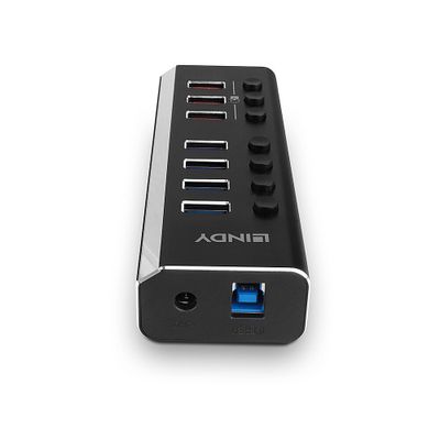 Lindy 43371 Schnittstellen-Hub USB 3.2 Gen 1 (3.1 Gen 1) Type-B 5000 Mbit/s Schwarz_3
