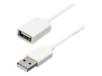 StarTech.com 1m White USB 2.0 Extension Cable Cord - A to A - USB Male to Female Cable - 1x USB A (M), 1x USB A (F) - White, 1 meter (USBEXTPAA1MW) - USB extension cable - USB to USB - 1 m_1