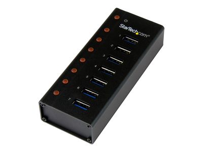 StarTech.com 7 Port USB 3.0 Hub (5 Gbps) - Metal Enclosure - Desktop or Wall Mountable - Rugged & industrial Powered USB Expander and Splitter Hub (ST7300U3M) - hub - 7 ports_thumb