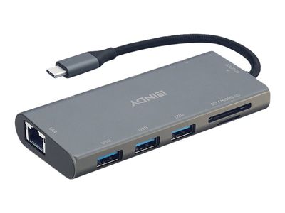 LINDY USB 3.1 Type C Multi-Port Converter - Dockingstation - USB-C - VGA, HDMI - GigE_1