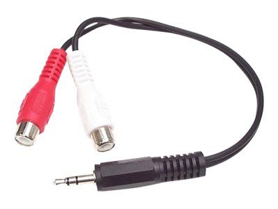 StarTech.com 6in Stereo Audio Y-Cable - 3.5mm Male to 2x RCA Female - Headphone Jack to RCA - Computer / MP3 to Stereo 1x Mini-Jack 2x RCA (MUMFRCA) - audio cable - 15.24 cm_1