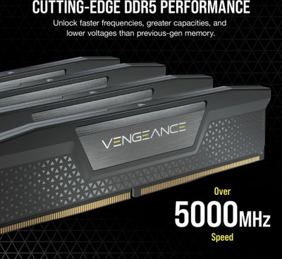 CORSAIR RAM Vengeance - 128 GB (4 x 32 GB Kit) - DDR5 5600 DIMM CL40_10