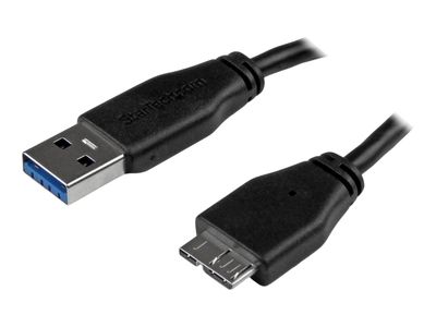StarTech.com 0.5m 20in Slim USB 3.0 A to Micro B Cable M/M - Mobile Charge Sync USB 3.0 Micro B Cable for Smartphones and Tablets (USB3AUB50CMS) - USB cable - 50 cm_thumb