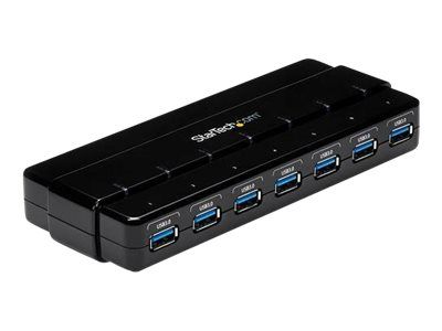 StarTech.com 7 Port USB 3.0 SuperSpeed Hub - USB 3 Hub Netzteil / Stromanschluss und Kabel - Schwarz - Hub - 7 Anschlüsse_3