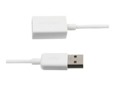 StarTech.com 1m White USB 2.0 Extension Cable Cord - A to A - USB Male to Female Cable - 1x USB A (M), 1x USB A (F) - White, 1 meter (USBEXTPAA1MW) - USB extension cable - USB to USB - 1 m_4