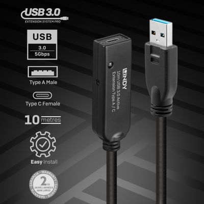 Lindy 10m USB 3.0 Aktivverlängerung Typ A an C_4