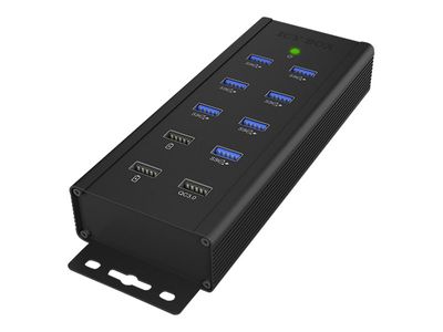 ICY BOX 7 port industrial hub IB-HUB1703-QC3 - with USB Type-A port, QC 3.0 charging port and 2x fast charging ports_1