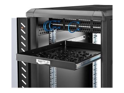 StarTech.com Ausziehbarer Fachboden für 19 Serverschrank - 55cm Sliding Rack Shelf belastbar bis 25 Kg - Stahlblech Schwarz - Rack Keyboard Shelf_2