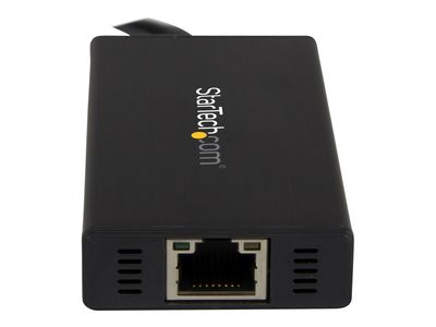 StarTech.com USB 3.0 Hub with Gigabit Ethernet Adapter - 3 Port - NIC - USB Network / LAN Adapter - Windows & Mac Compatible (ST3300GU3B) - hub - 3 ports_4