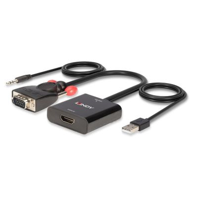 Lindy 38284 Videokabel-Adapter VGA (D-Sub) + 3.5mm HDMI + USB Schwarz_5