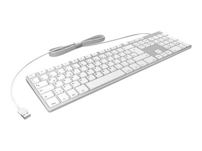 KeySonic Tastatur KSK-8022U - Silber/Weiß_1