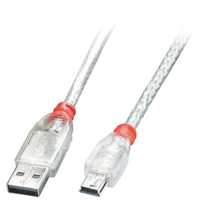 Lindy 41785 USB Kabel USB 2.0 5 m USB A Mini-USB B 0,48 Gbit/s Transparent_thumb