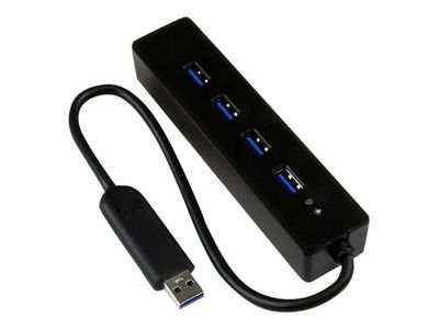 StarTech.com 4-Port USB 3.0 Hub with Built-in Cable - SuperSpeed Laptop USB Hub - Portable USB Splitter - Mini USB Hub (ST4300PBU3) - hub - 4 ports_4