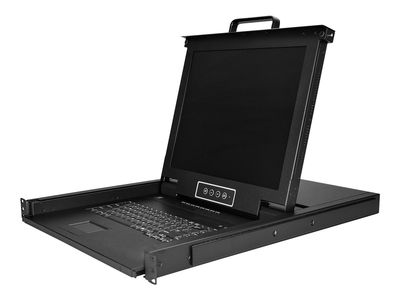 StarTech.com 8 Port Rackmount KVM Console with 6ft Cables, Integrated KVM Switch with 17" LCD Monitor, Fully Featured 1U LCD KVM Drawer- OSD KVM, Durable 50,000 MTBF, USB + VGA Support - 17in. LCD KVM Drawer (RKCONS1708K) - KVM console - 17"_1