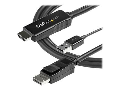 StarTech.com 2m (6ft) HDMI to DisplayPort Cable 4K 30Hz - Active HDMI 1.4 to DP 1.2 Adapter Cable with Audio - USB Powered Video Converter - video cable - DisplayPort / HDMI - 2 m_3