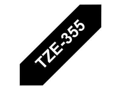 Brother laminated tape TZe-355 - White on Black_thumb