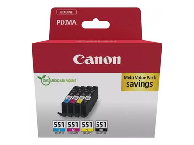 Canon CLI-551 BK/C/M/Y Multipack - 4-pack - black, cyan, magenta, yellow - original - ink tank_thumb