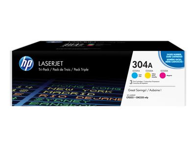HP 304A Tri-pack - 3er-Pack - Gelb, Cyan, Magenta - Original - LaserJet - Tonerpatrone (CF372AM)_thumb