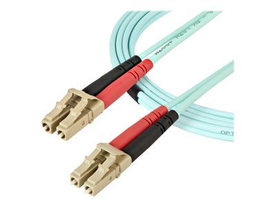 StarTech.com Aqua OM4 Duplex Multimode Fiber - 2m / 6 ft - 100 Gb - 50/125 - OM4 Fiber - LC to LC Fiber Patch Cable (450FBLCLC2) - network cable - 2 m - aqua_3