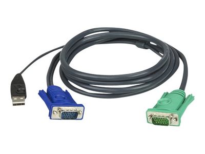 ATEN Tastatur- / Video- / Maus- (KVM-) Kabel Micro-Lite 2L-5203U -  HD-15 & USB A / SPHD-15 - 3 m_thumb