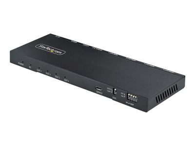 StarTech.com 4-Port HDMI Splitter, 4K 60Hz HDMI 2.0 Video, 1 In 4 Out HDMI Splitter, 4K HDMI Splitter w/Built-in Scaler, 3.5mm/Optical Audio Port, Durable Metal Housing, HDR/HDCP - 1x4 HDMI Display/Output Splitter (HDMI-SPLITTER-44K60S) - Video-/Audio-Spl_2