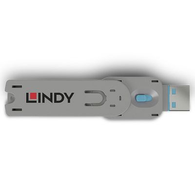 Lindy 40622 Schnittstellenblockierung Türblockierschlüssel USB Typ-A Blau Acrylnitril-Butadien-Styrol (ABS) 1 Stück(e)_2